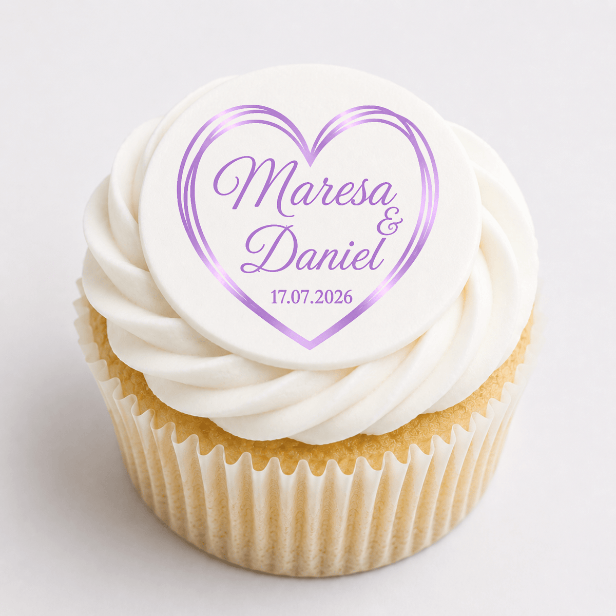 Wedding Cupcake Toppers – Lilac Edible Cupcake Toppers - The Cake Print Studio