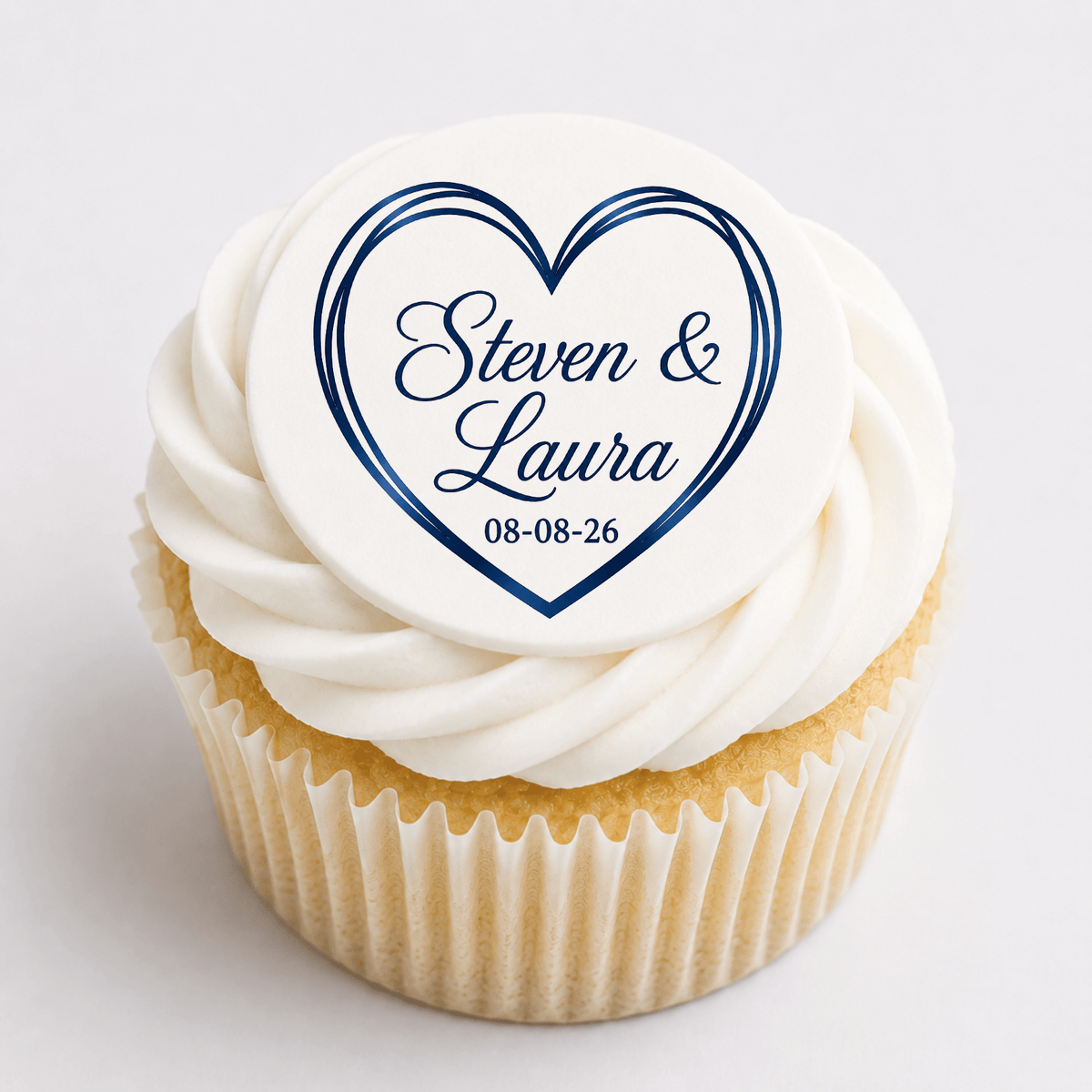 Wedding Cupcake Toppers – Navy Blue Edible Cupcake Toppers - The Cake Print Studio
