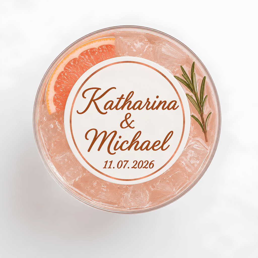 Wedding Edible Drink Toppers | Personalised Cocktail & Prosecco Toppers - The Cake Print Studio
