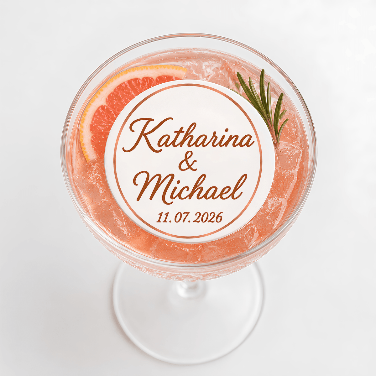 Wedding Edible Drink Toppers | Personalised Cocktail & Prosecco Toppers - The Cake Print Studio